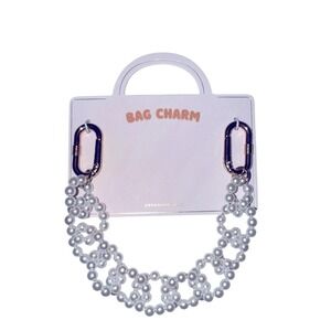 Anthropologie Bag Charm‎ Pearl Beaded Gold Hardware Accessory New with Tags